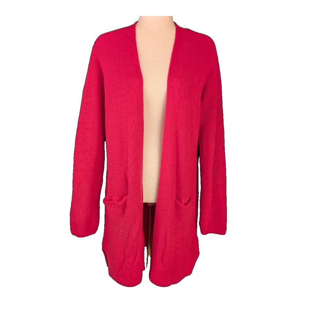 GAP Raspberry Pink Women's MED Open Front Cardigan Sweater Duster NWT